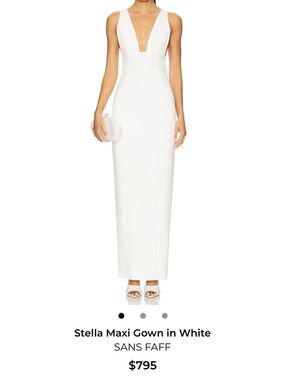 Sans Faff V-Neck Maxi Gown in White